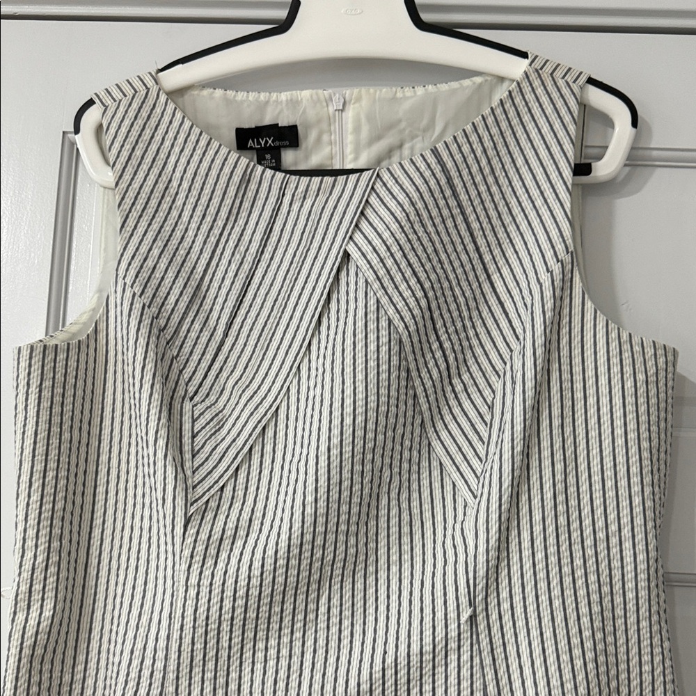 ALYX Gray and White Striped Mini Dress SIZE 16 - Picture 2 of 12